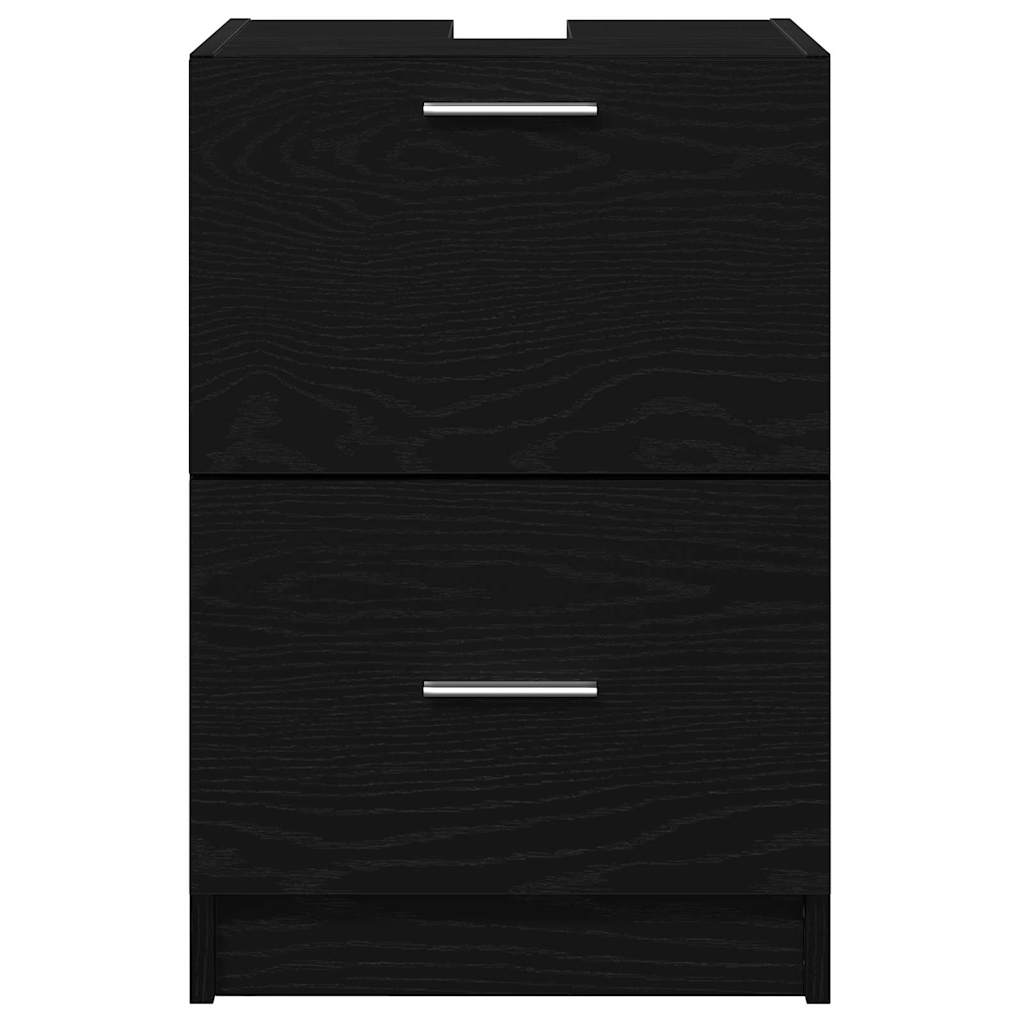 Bathroom Cabinet with Door Black Oak Effect 40 x 37 x 59 cm