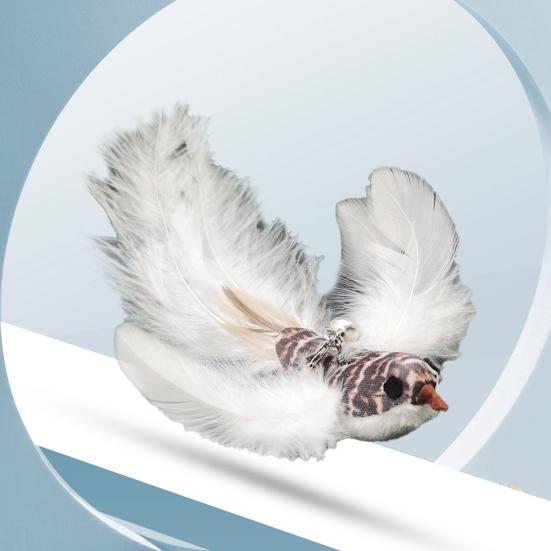 Cat Feather Toy Simulation Bird Stress Relief Portable Cat Feather Chasing Toy Refills