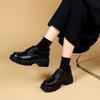 Fashion Mary Jane Loafers  Women'S Thick Sole British Style Vintage Leather Shoes Spring Autumn Lace Up Footwear