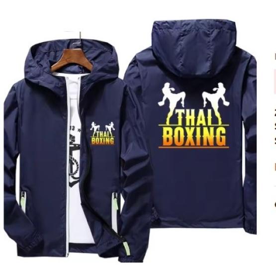 Jaqueta Moletom Corta-vento com Capuz Muay Thai Kick Boxing MMA UFFC Unissex Manga Longa Estampa Esporte Academia Fitness Treino