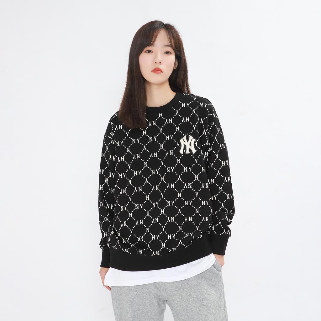 New MLB Old Flower Sweatshirts Unisex Black 3AMTM0314-50BKS