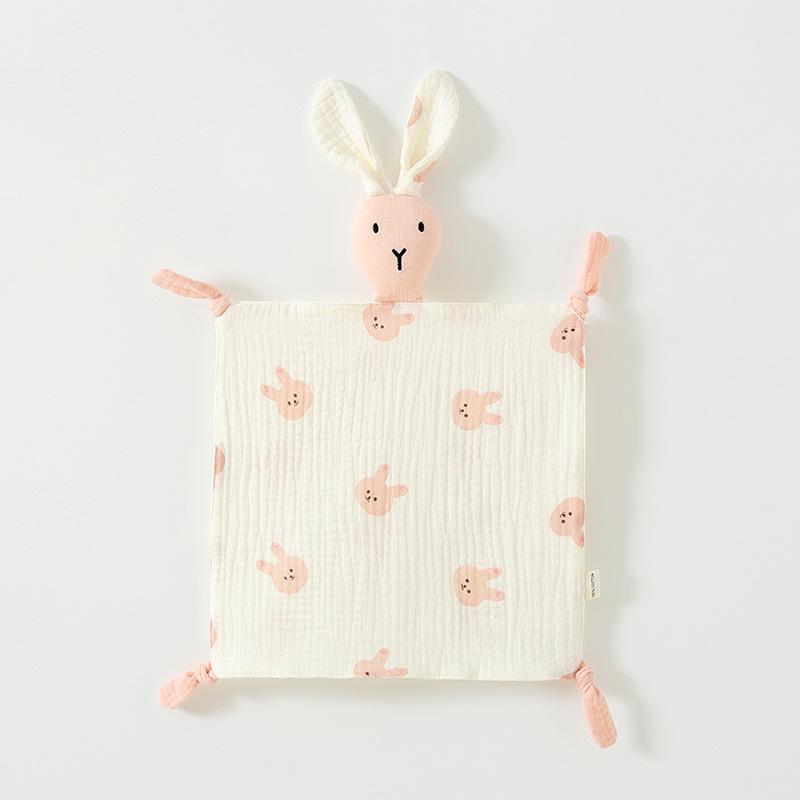 Pure Cotton Baby Comfort Toy: Rabbit Sleep Companion Crinkle Handkerchief