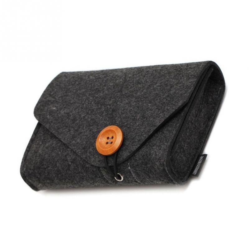 

Adapter Case Travel-Sized Storage Bag Organizer Felt Cable Organizer For Business Professionals Tech Enthusiasts Home Use S темно-сірий