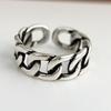 925 Sterling Silver Rings for Women Couple Minimalist Handmade Simple Retro Chain Ring Fine Jewelry Gift Prevent Allergy