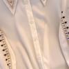 Women Ethnic Embroidered Long Sleeve Blouse Loose Fit French Style Professional Office Shirt