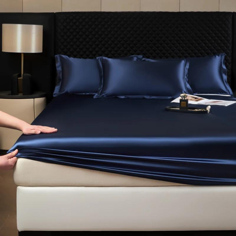 Luxe Mulberry Zijden Beddengoed Set Effen Kleur Zijden Hoeslaken Zacht Glad Satijnen Beddengoed Luxe Zijdezacht Elastisch Laken