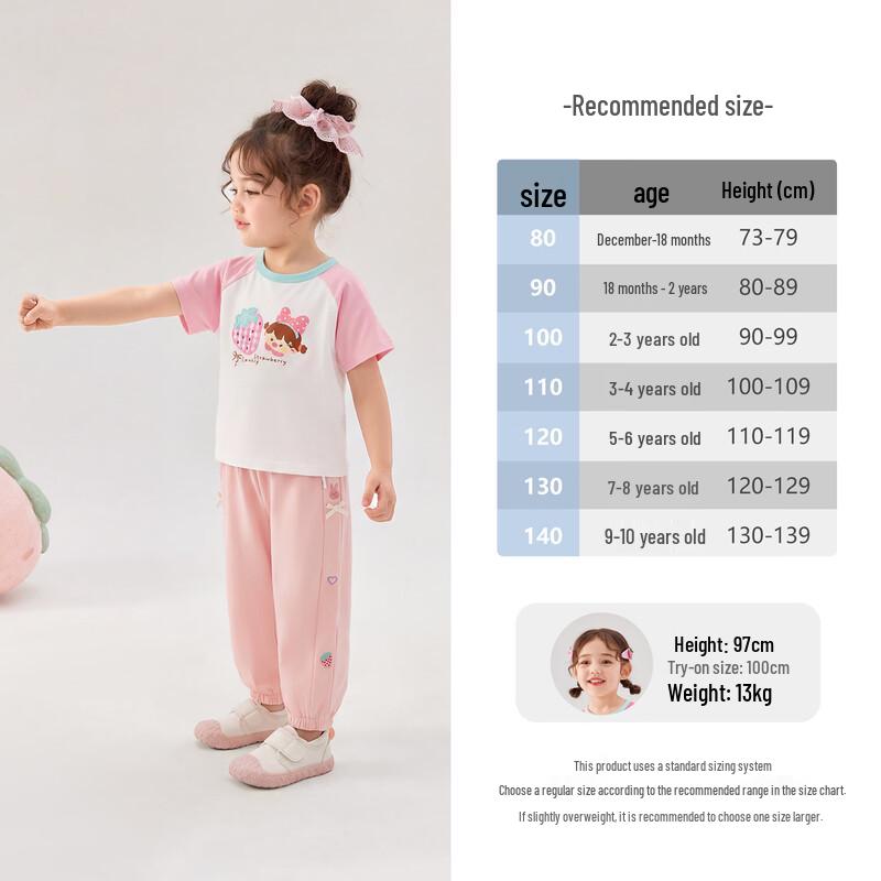 JELLYBABY Girls' Cartoon Color Block Short Sleeve T-shirt