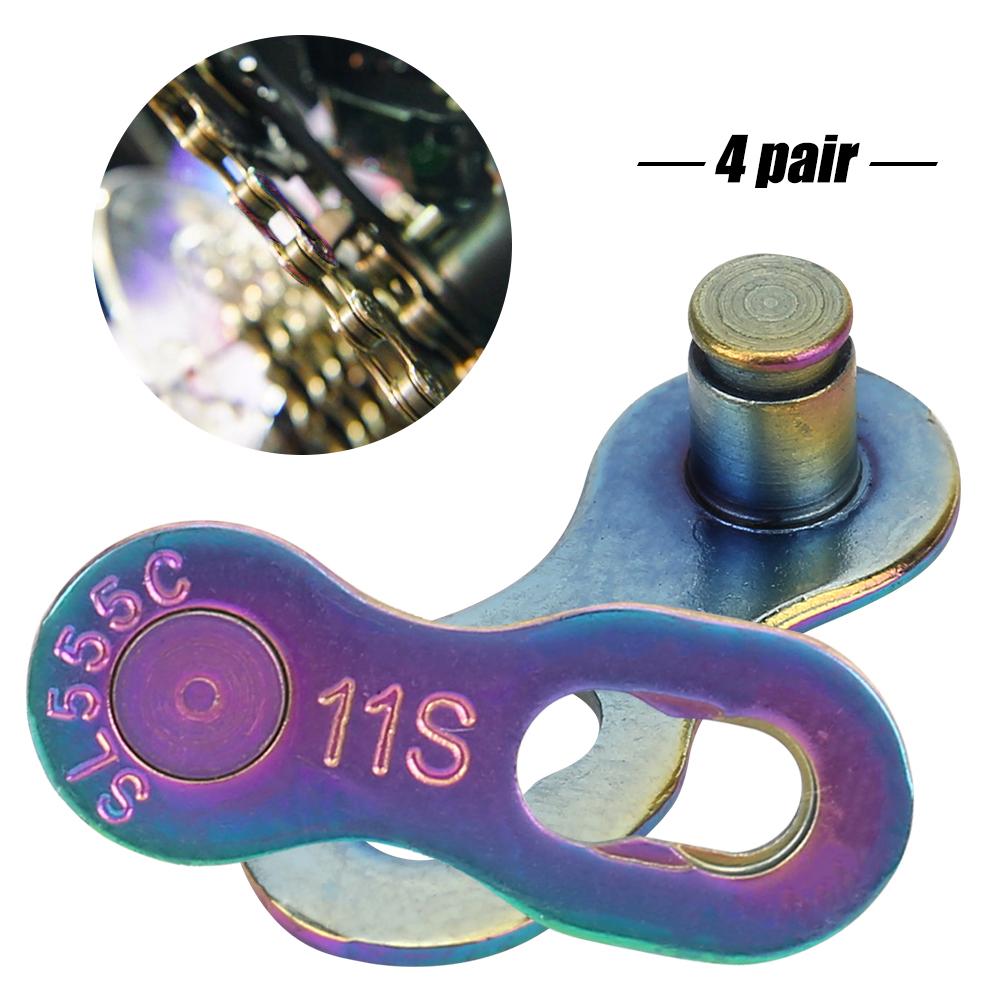 4Pair Steel Bike Bicycle 11Speed Chain Missing Link Connector Parts Cycling Accessorycolorful
