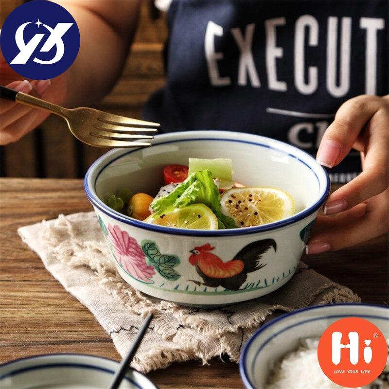 Keramická mísa na nudle Restaurace Hotel Kuchyň Nádobí Vzor velkého červeného kohouta Mísa na rýžovou polévku Dárek