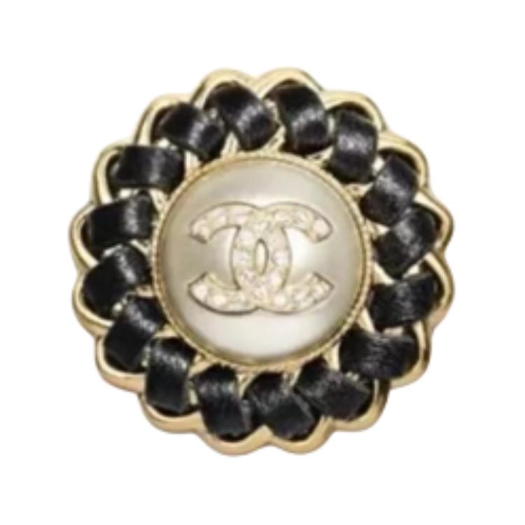 

Chanel Flower Decoration Brooch Women accessories Black AB-24K-021 F,Black