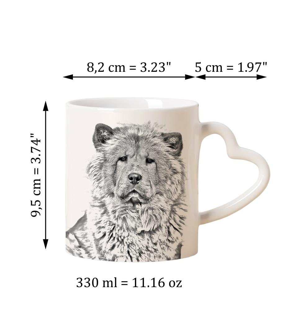Chow Chow - Cup with a Dog, Adorable Cup with a Heart-shaped Handle, Universal Gift from the Art-Dog Brand