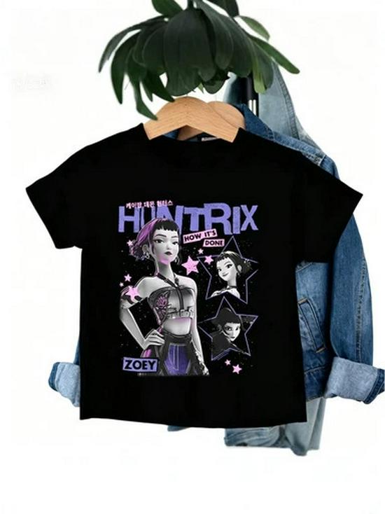 Kpop Dämonenjägerin Girlgroup Baumwoll-T-Shirt - Kinder Rundhals Kurzarm