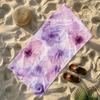 Watercolor Purple Floral Beach Towel Patterned Sunscreen And Windproof Suitable For Swimming Pool Camping Travel
