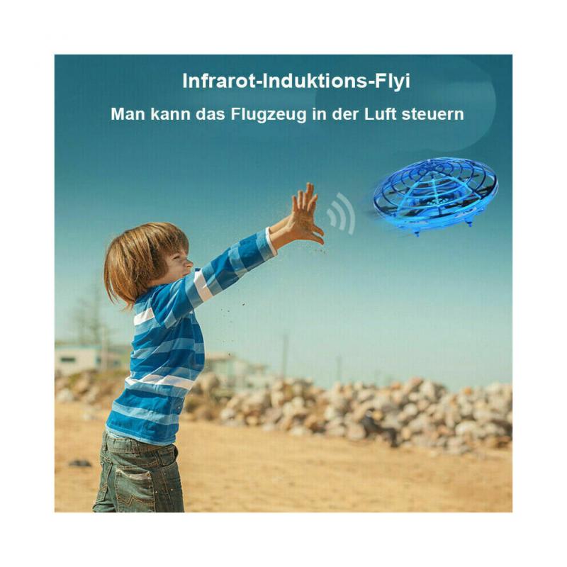 (Gold) Mini Drone Quad Induction Levitation UFO Flying Toy Hand-controlled Kids Gift UK