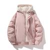Winter New Fake Two Pieces Fashionable Loose Warm Cotton-padded Clothes Men and Women with The Same Hooded Jacket