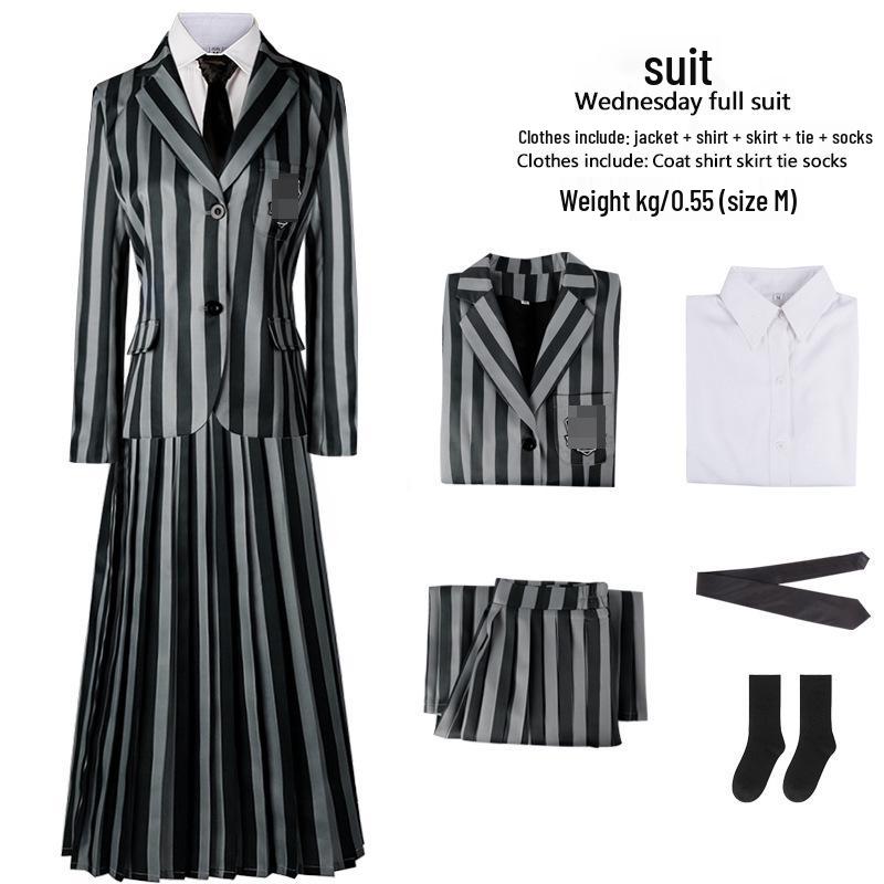 Addams Family Wednesday School Uniform Cosplay Halloween Costume