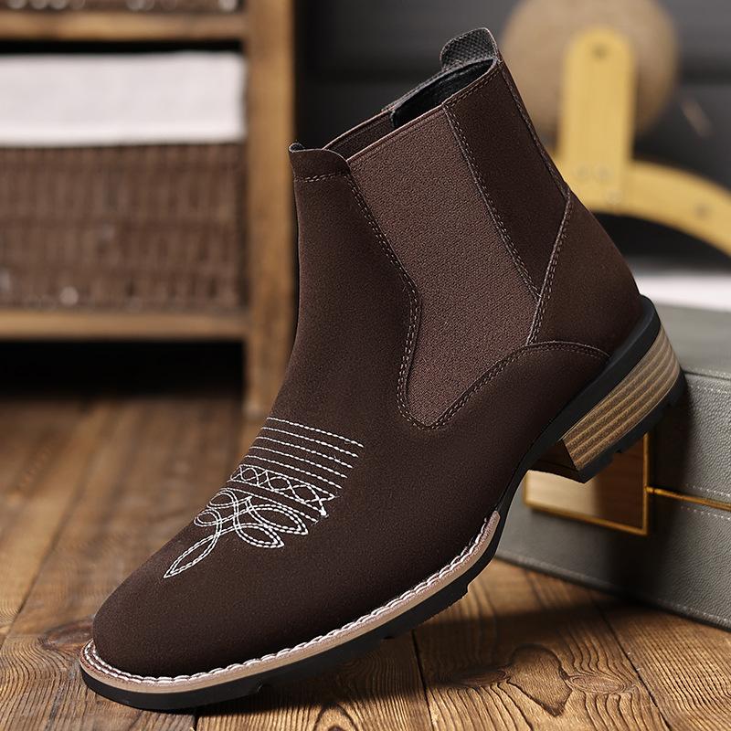 R006 Chelsea Boots Embroidered Pullover Chelsea Boots Men's Martin Boots, Foreign Trade