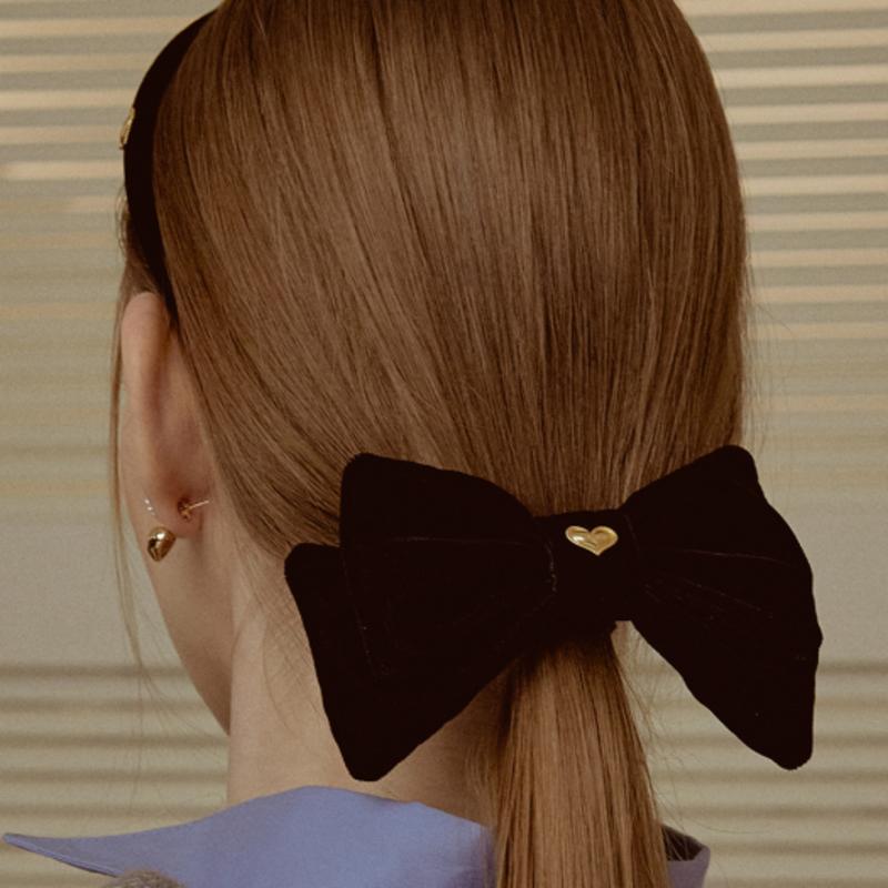 Tatiana Heart Classic Double Ribbon Hair Pin HB2217