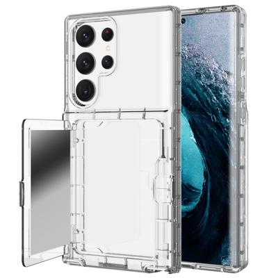 Samsung S22 S23 Transparente Handyhülle Two In One Einteilig Spiegelkarte Anti-Fall-Schutzhülle