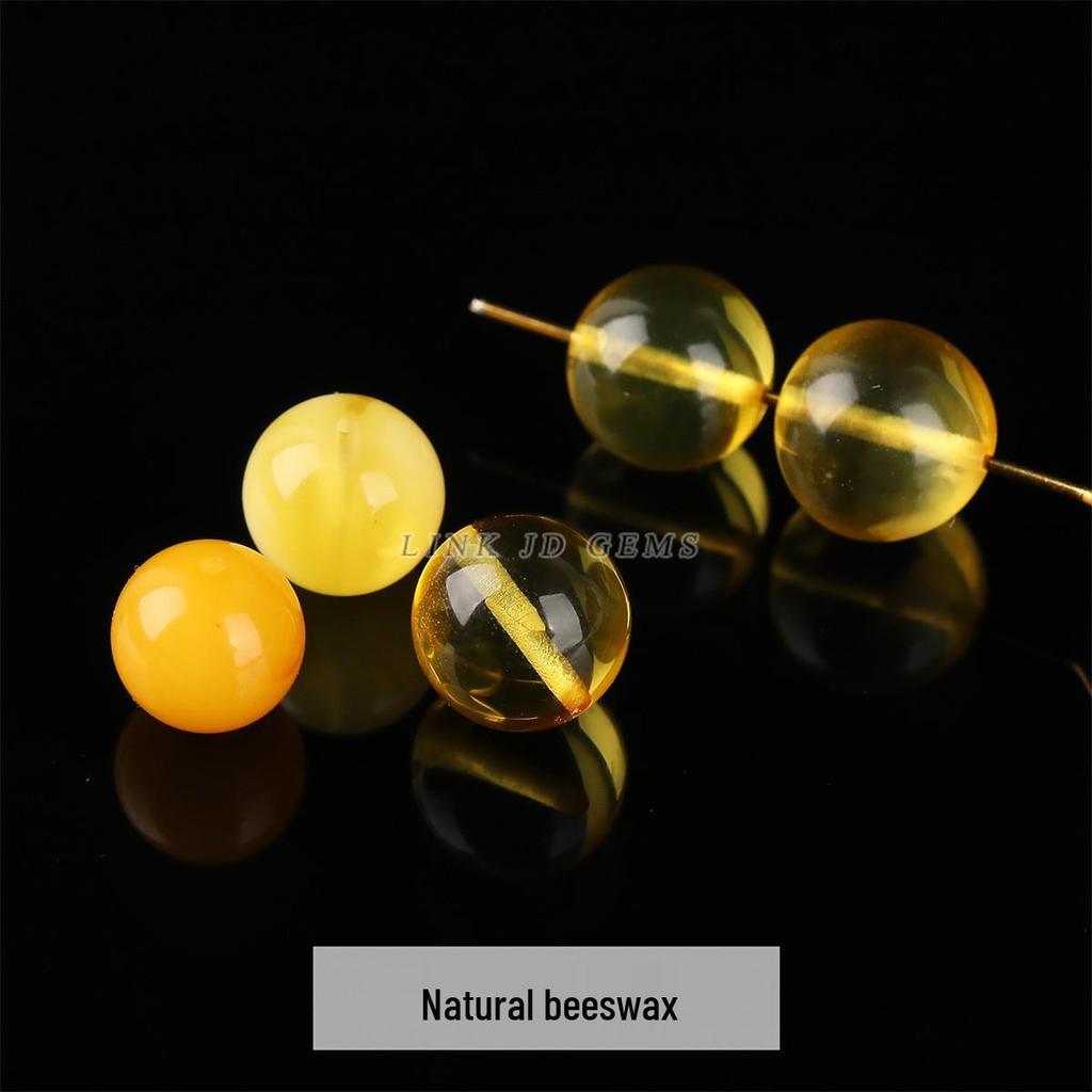 Mărgele Rotunde din Chihlimbar Galben Natural Jingde pentru Accesorii Bijuterii Brățări DIY