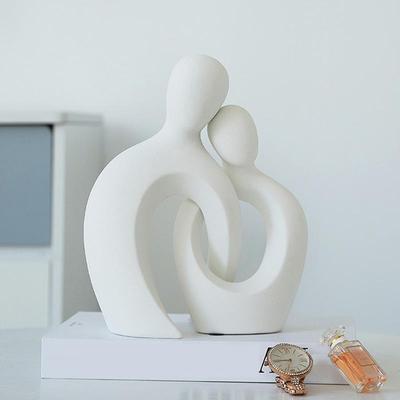 Ny Abstrakt Älskare Skulptur Par Figurer Bröllopsdagspresent Harts Modern Konst Pop Dekorationsobjekt Skrivbordsstatyer