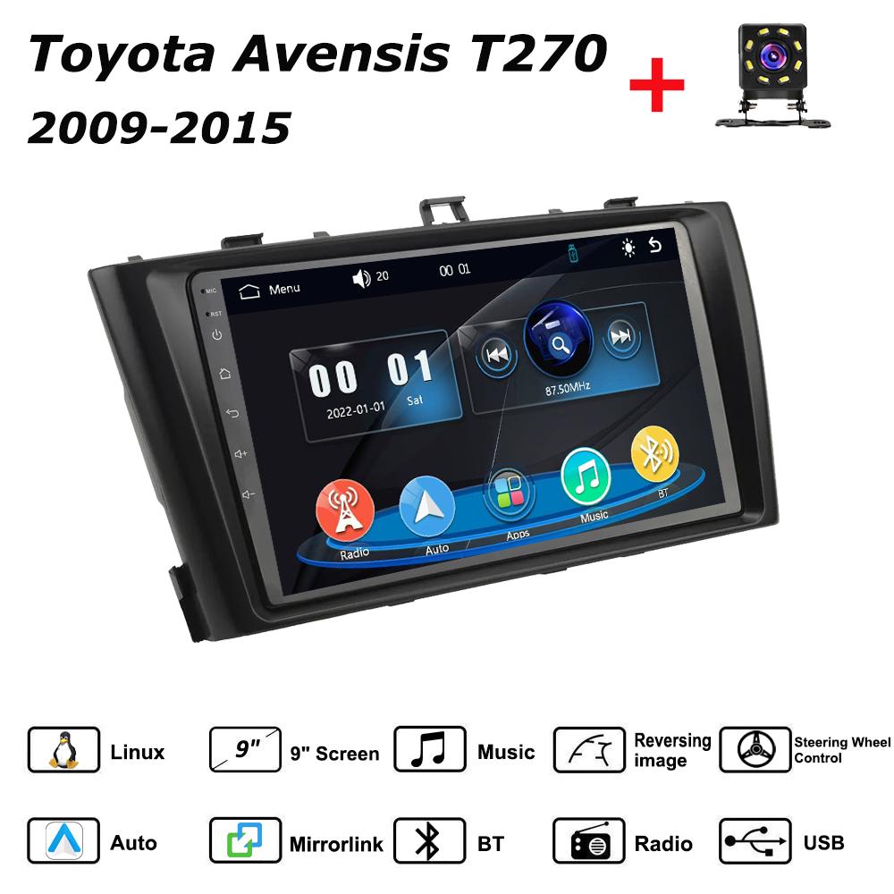

Car Radio Multimedia MP5 Player Head Unit Stereo BT For Toyota Avensis T270 2009-2015 чёрный