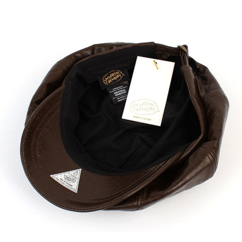Universal kemi Sprickigt Läder Brun Bältad Newsboy Keps