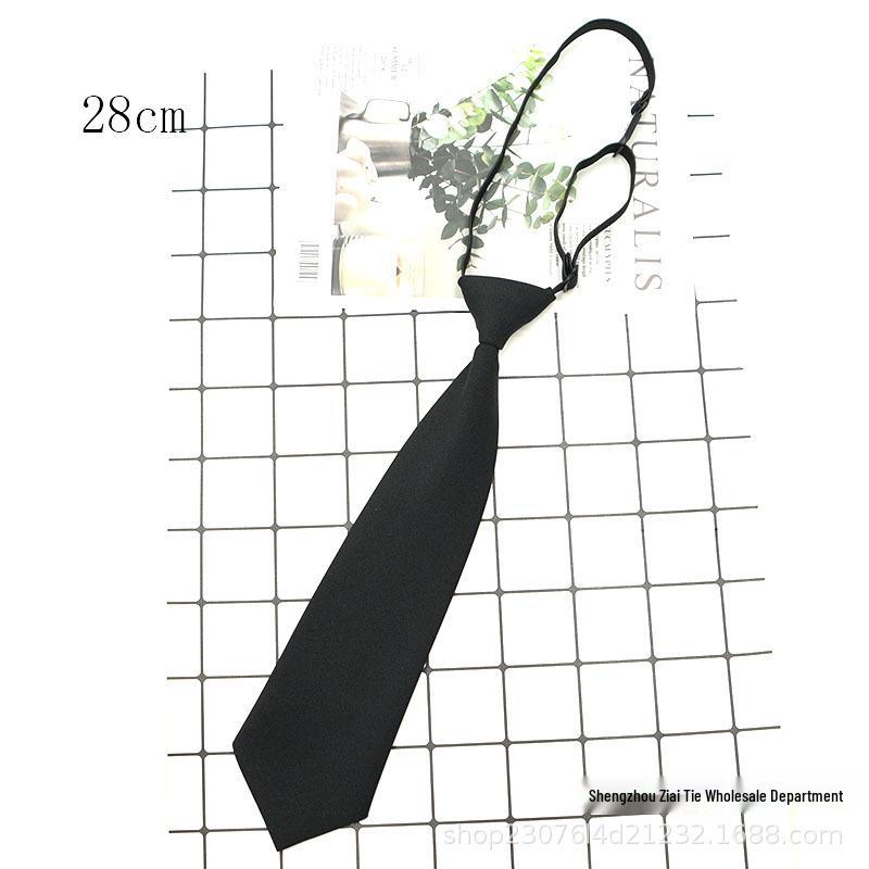 Men s Solid Black No-Tie Casual Polyester Silk 7cm Accessory Tie 28 см