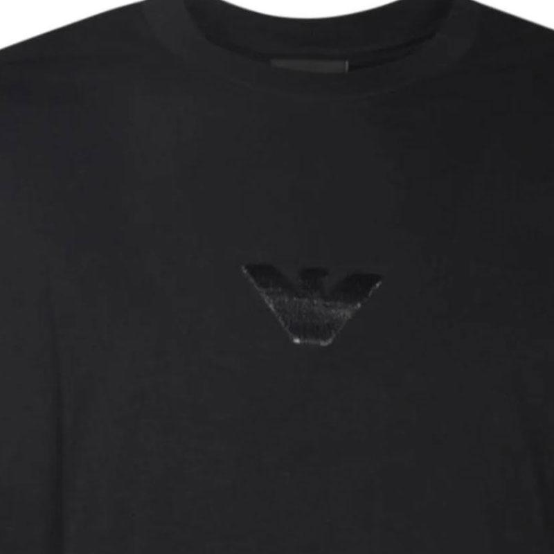 Emporio Armani Solid Color Round Neck Logo Fitted Short Sleeve T-Shirt Men tops Black 3D1TH0-1JOCZ-0999