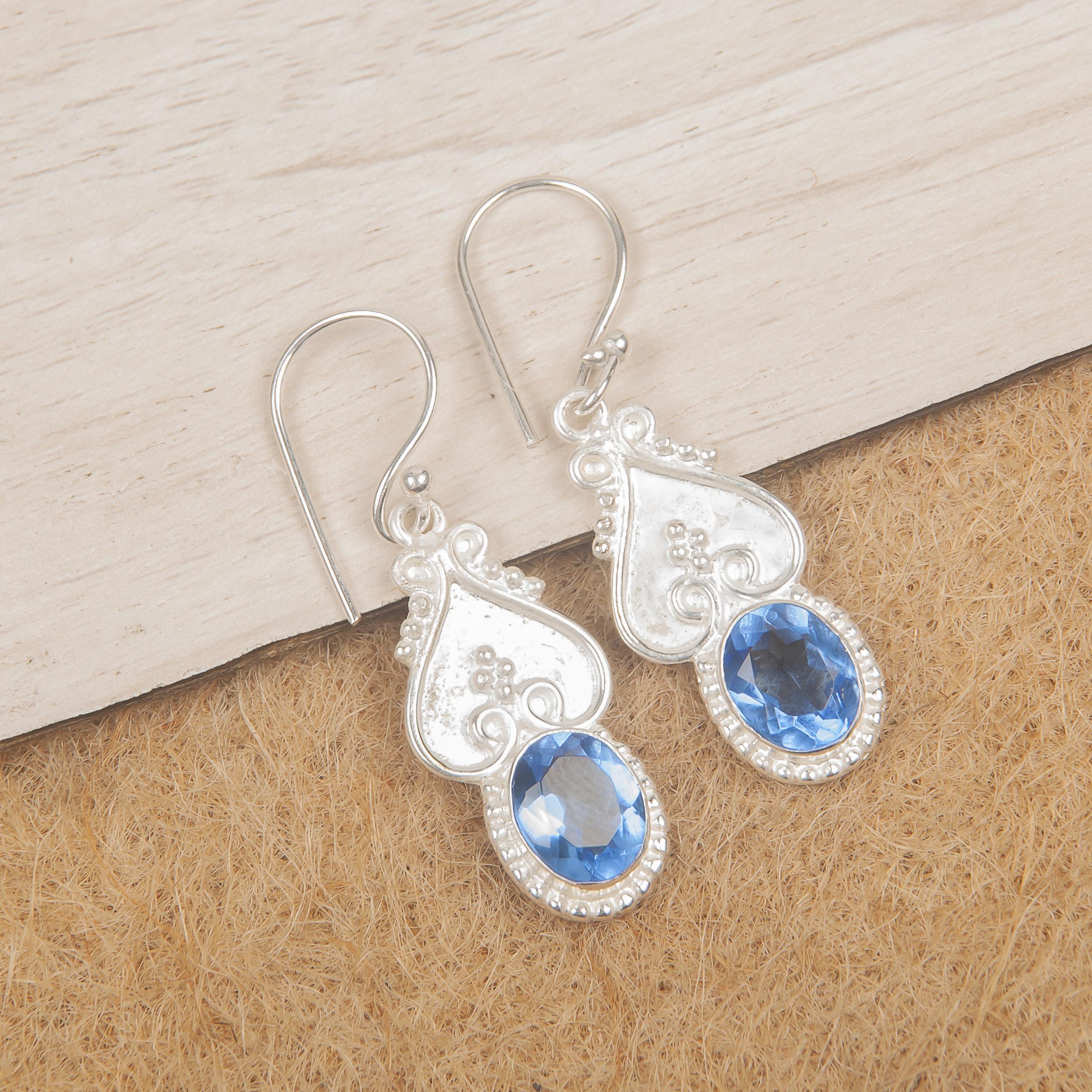 

Серьги ручной работы с драгоценными камнями танзанит, серьги из цельного серебра 925 пробы, антикварные ювелирные изделия, серьги для подарка на помолвку 1.81 Inches синий