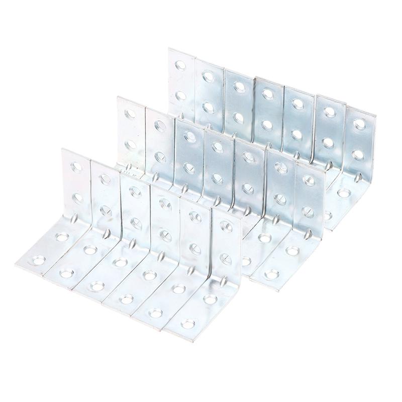 20 Buc. Console de Colț în Formă de L, Console de Colț Metalice, Raft Sertar, Suport de Perete, Fixare Colțuri în Unghi Drept, Consolidare, Feronerie Mobilier