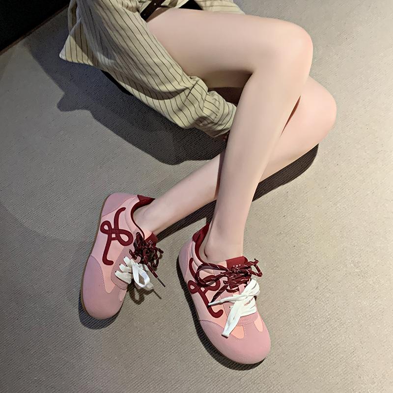 Retro Dexun shoes women's 2025 new spring soft-soled sports shoes design sense casual shoes contrasting colors Forrest Gump shoes
