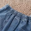 Women Summer Large Size High Waist Casual Trousers Loose Thin Jeans Denim Cropped Pants