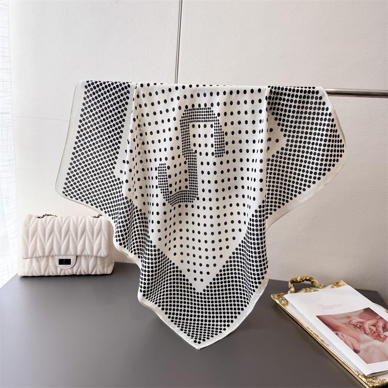 2026 New Polka Dot Print Female Neck Scarf Women Square Hair Scarves Foulard Head Band Shawls Wraps Neckerchief Bandana