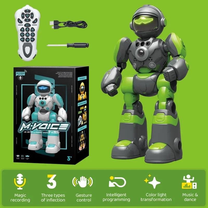 

Smart Kids Robot Interactive Intelligent Robo for Kids Robotics Music Dance Record Repeat Touch Gesture Control Toys for Boys зелений