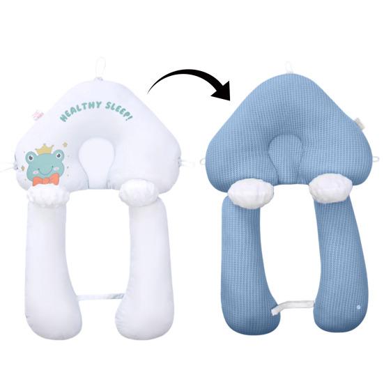 Almofada para Moldar a Cabeça de Bebê Recém-Nascido Design Dupla Face Almofada de Dormir Suporte Anti-Cabeça Chata Respirável