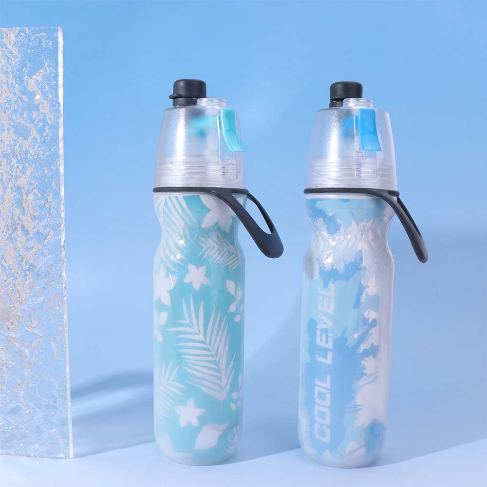Spray Cup Drink Spray Cup PE Sport Fitness Water Cup Double Layer Cooler Spray Water Bottle Summer