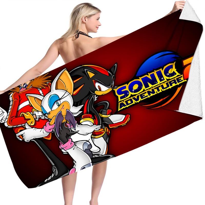 Sonic Beach Towel Microfiber Bath Towel For Kids And Adults Soft And Cozy With Eye-catching Design
