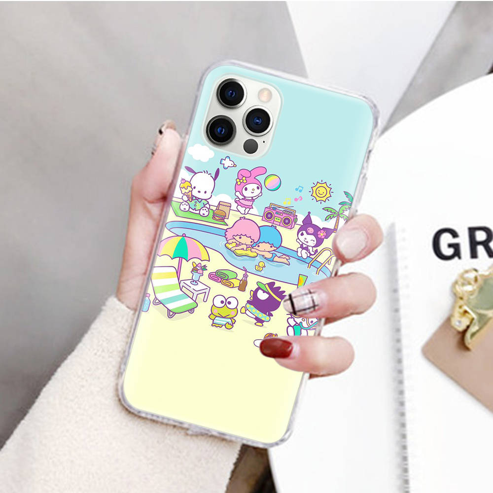 JZ11 Hello Kitty Friend Transparent Case for Samsung A04 A14 A23 M33 M53 Realme 10 9 C35 C55 VIVO Y02 X80 Infinix Hot 30 Note 11 Tecno Spark 8P Pro