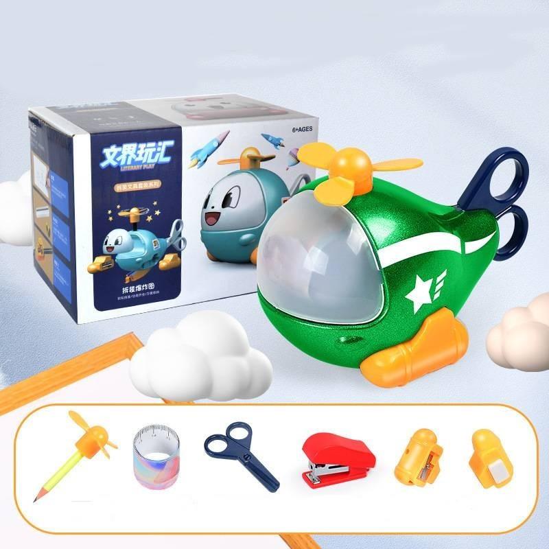 

Креативная мультяшная игрушка-самолет, многофункциональный развивающий подарок для детей детского сада зелёный