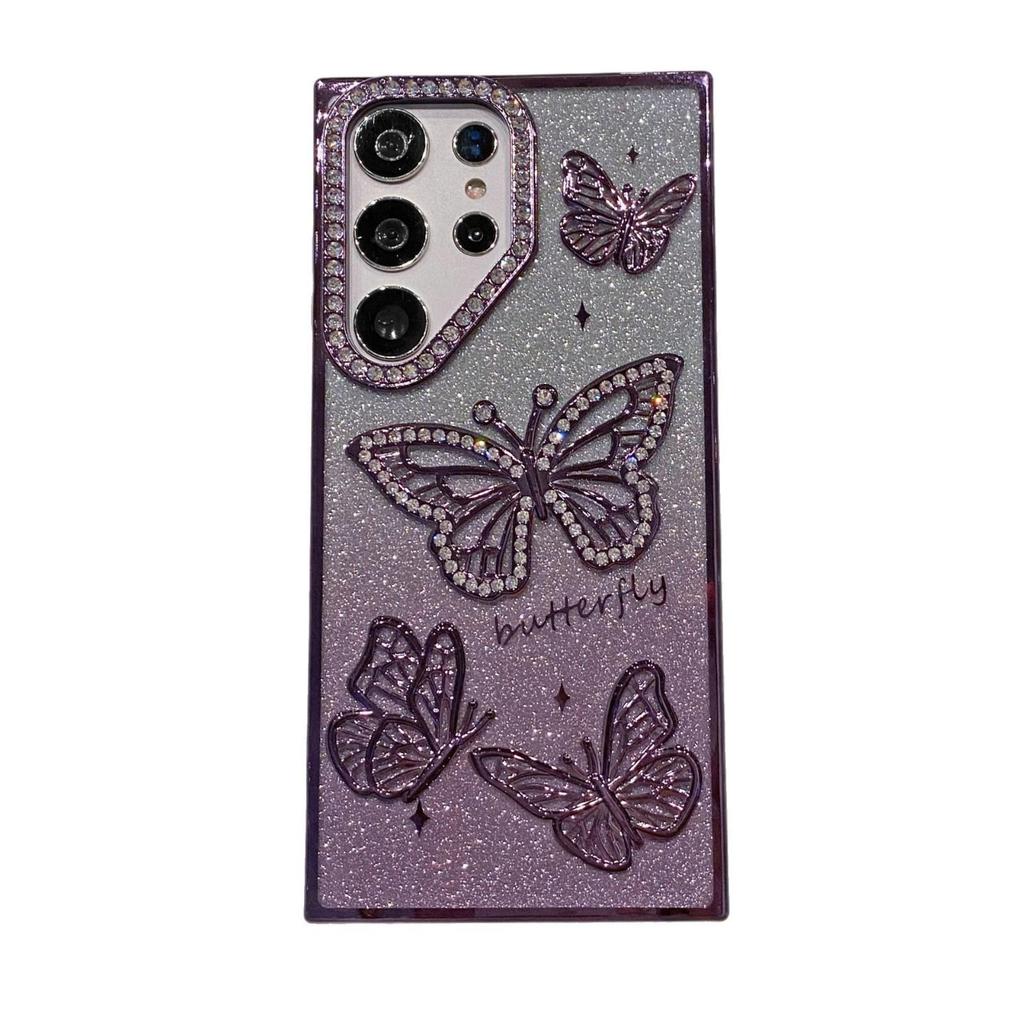 Samsung S26 Ultra 3D Glitter Butterfly Rhinestone Drop-proof Phone Case