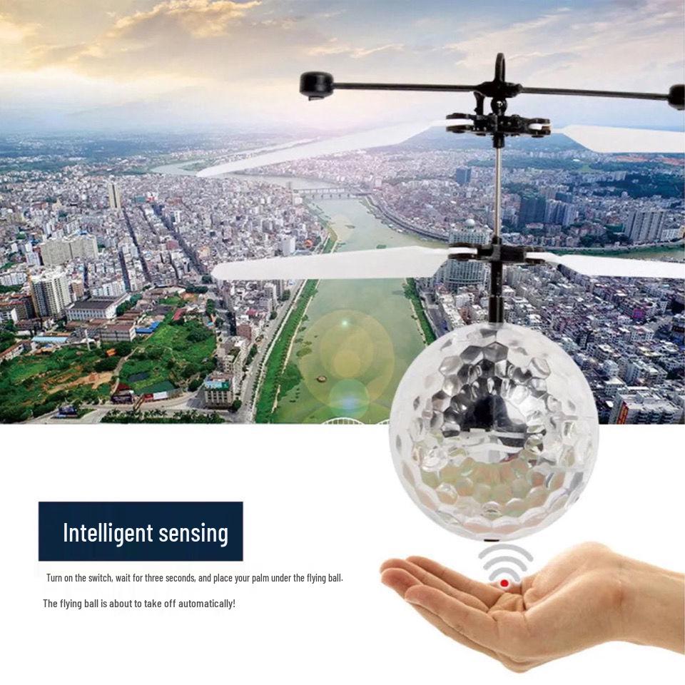 Gesture-Controlled LED Hovering Toy Ball - Rechargeable Indoor Aircraft for Kids