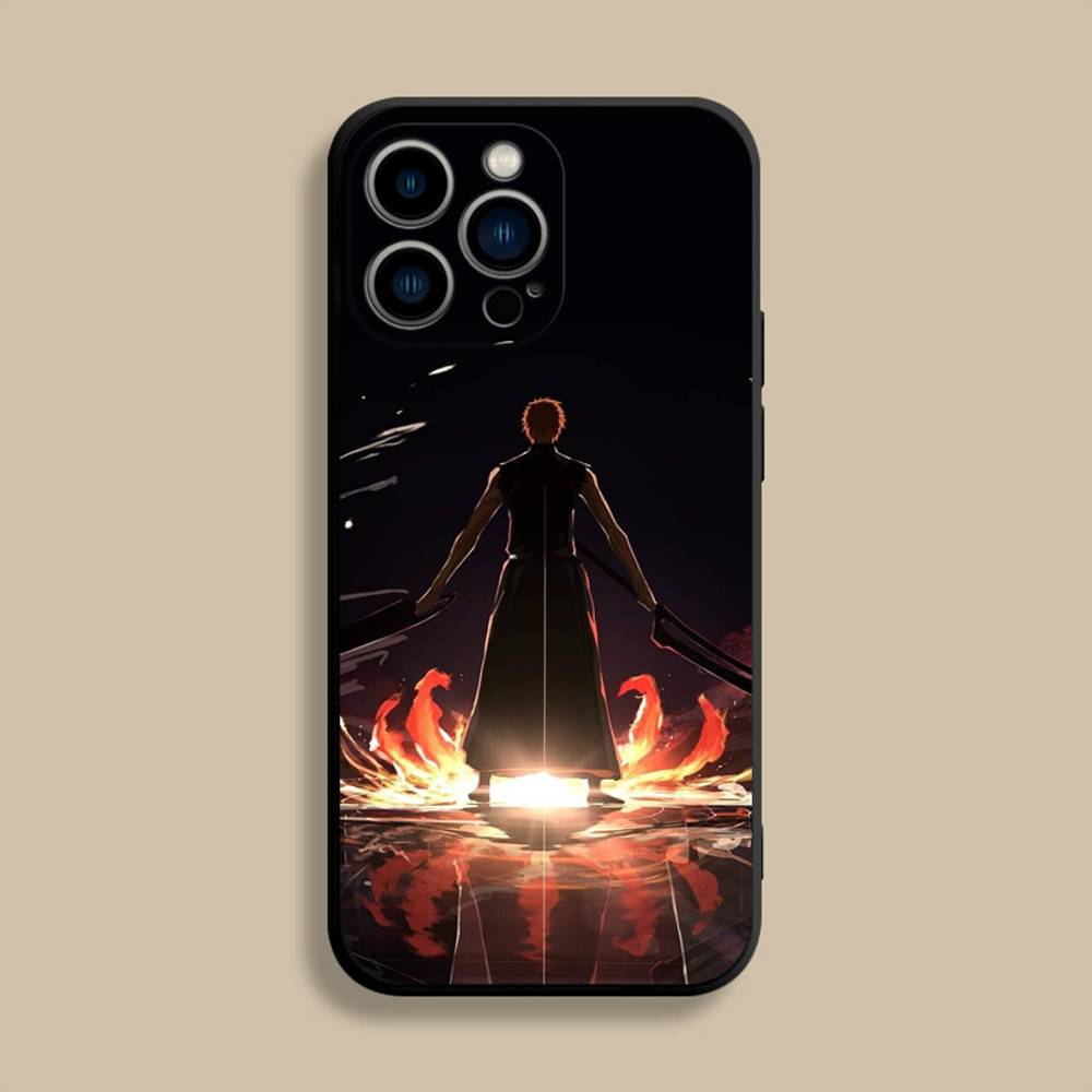 B-Bleach I-Ichigo Kurosaki Phone Case For iPhone 17,16,15,14,13,12,Pro,Max,Plus,E,SE4,Air,Mini Black Soft Cover