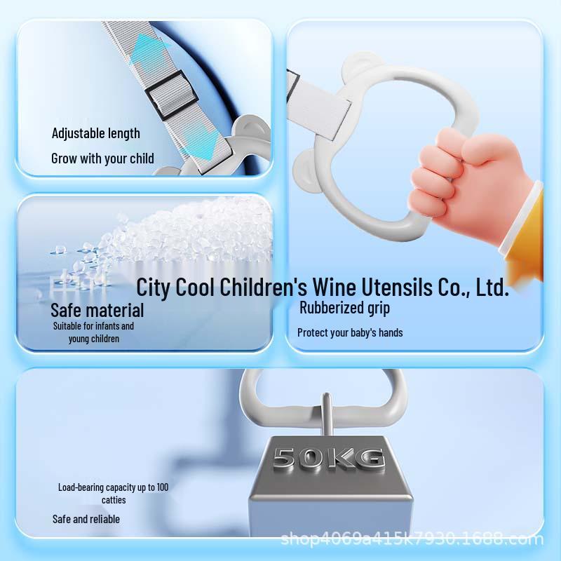 Barieră de Siguranță pentru Bebi cu Inel de Tragere - Apărătoare Laterală pentru Pătuț pentru Practica Mersului și Stândului în Picioare