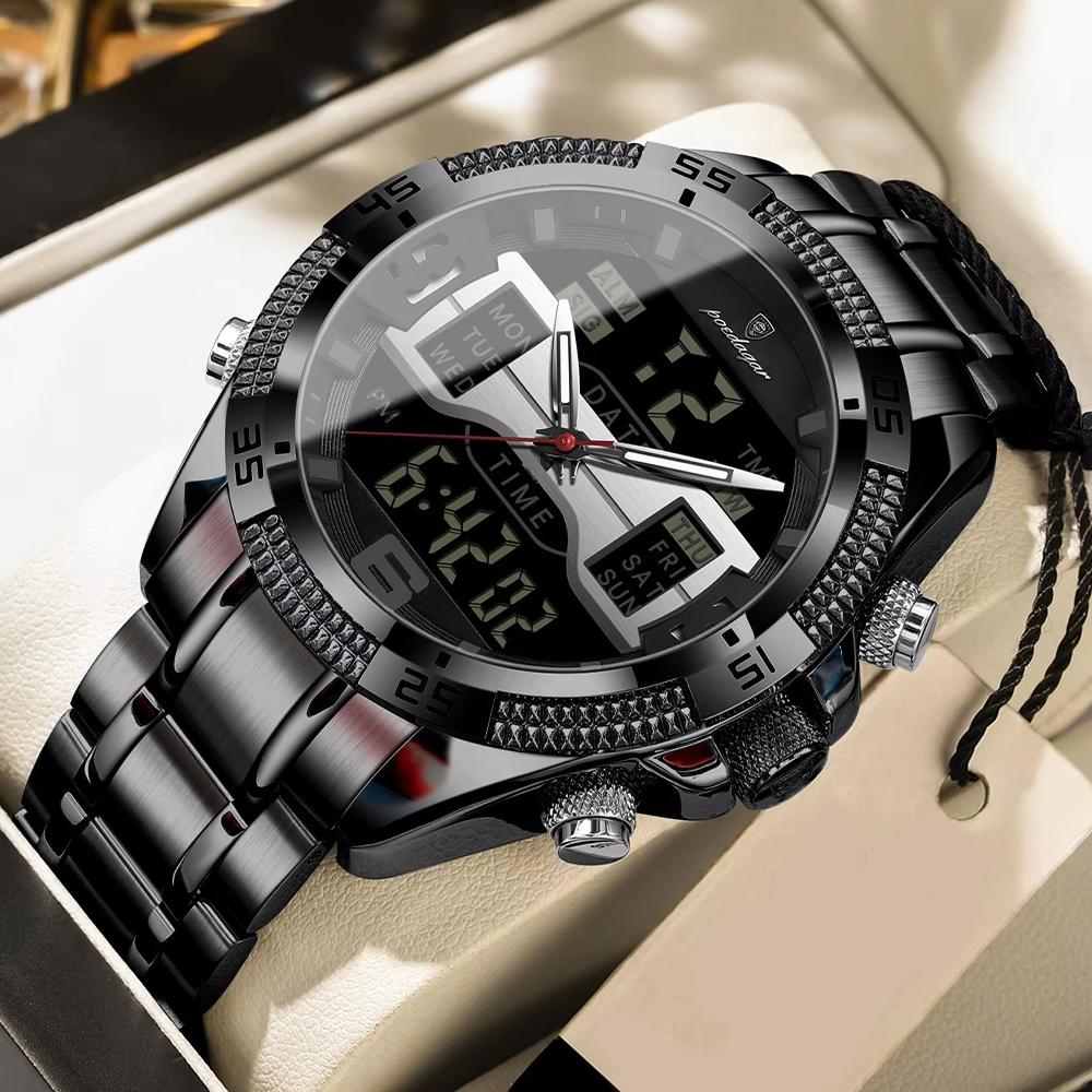 Casual Men's Watch 30m Waterproof Sports Military Dual Display Watch Quartz LED Digital Watches Relogios Masculino