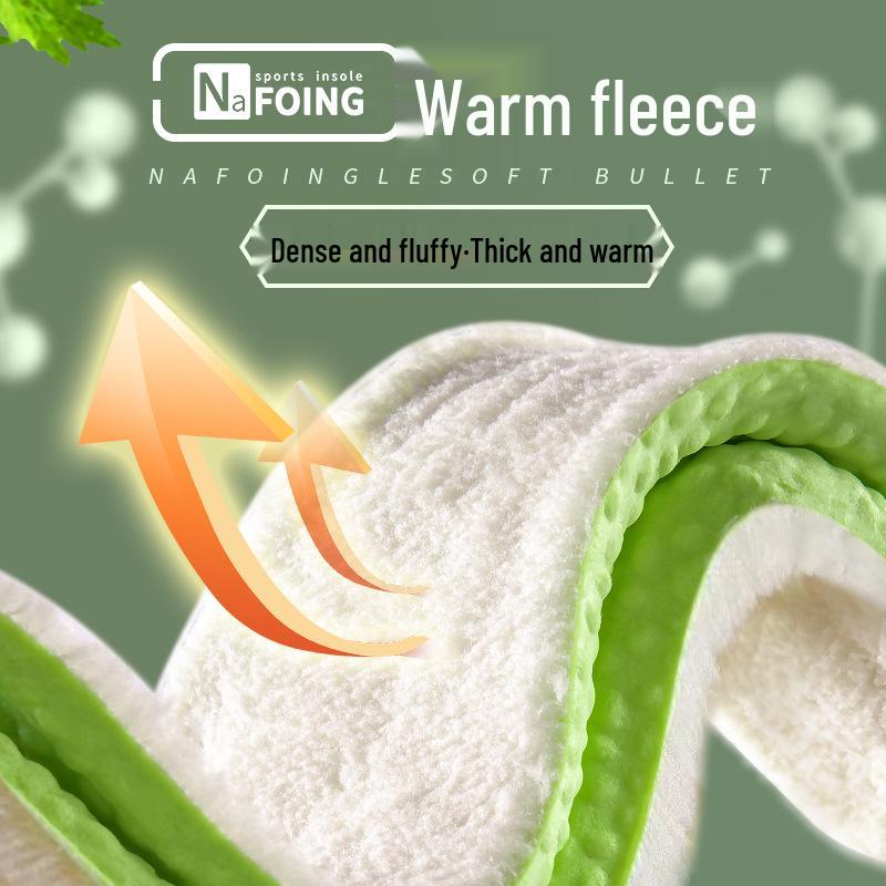 PU Winter Step-On-Comfort: Men's & Women's Velvet-Lined Wool Insole with Sweat-Absorbing Mugwort and Sports Shock Absorption