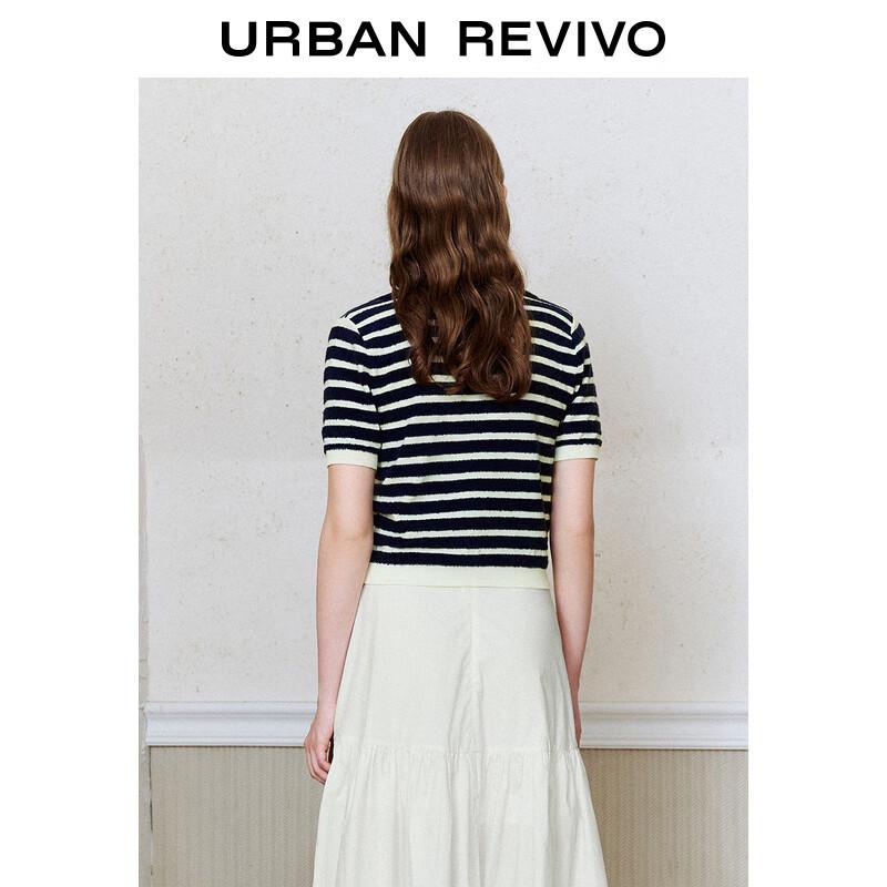 UR Women's Color-block Stripe Knit Polo Top