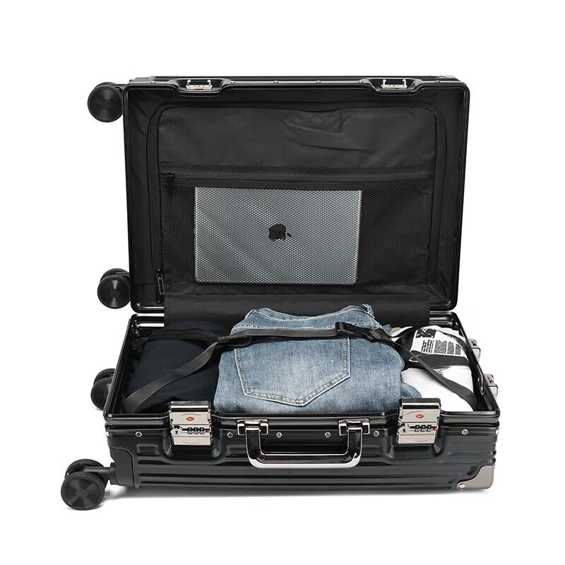 Hengyuanxiang HYX8045-20 Upgraded Striped Aluminum Frame Carry-On Suitcase