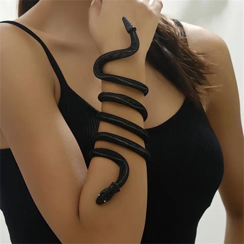 Exaggerated Punk Retro Winding Snake Arm Chain, Spice Girl Personalized Simple Bracelet Jewelry Women