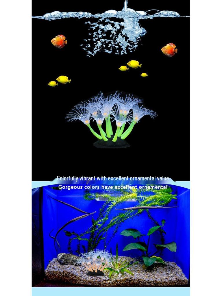 Aquarium Silicone Coral-Sunflower Ornament - Soft Body, Trendy Design